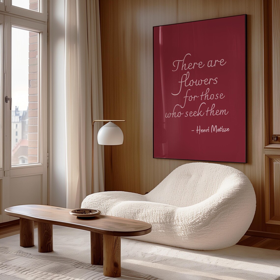 Henri Matisse There Are Flowers Red Script Botanical Quote Decor Poster - Image 2