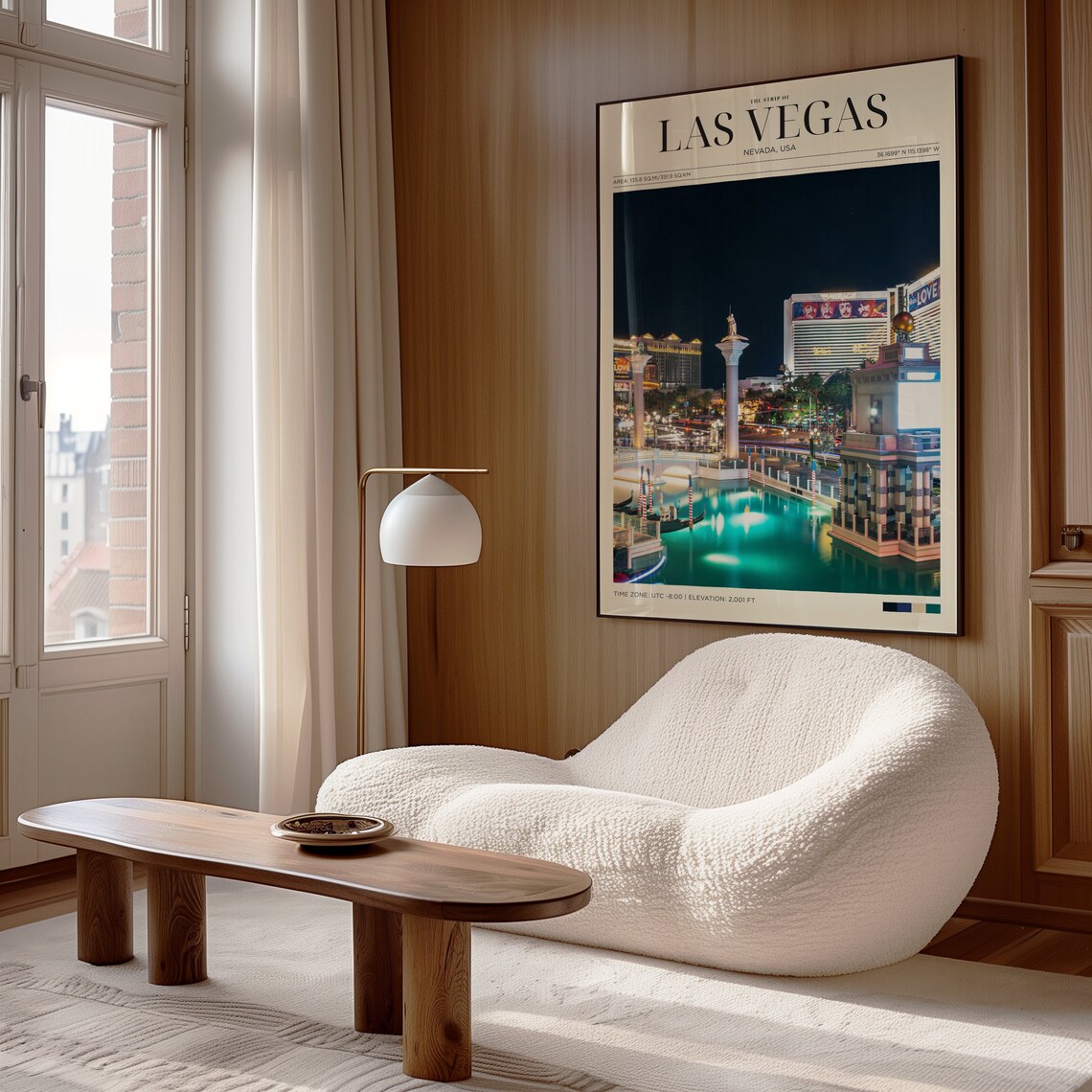 Las Vegas Nevada Strip Venetian Canals Night Gondola Travel Poster - Image 4
