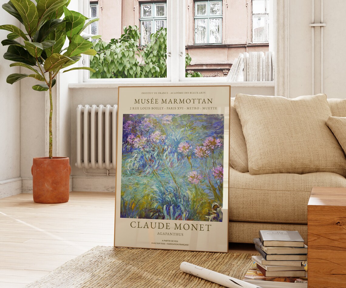 Claude Monet Agapanthus Impressionist Purple Floral Musee Marmottan Poster - Image 2