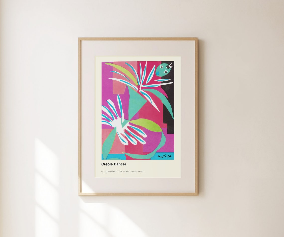 Henri Matisse Creole Dancer 1950 Lithograph Magenta Dancer Art Print - Image 2