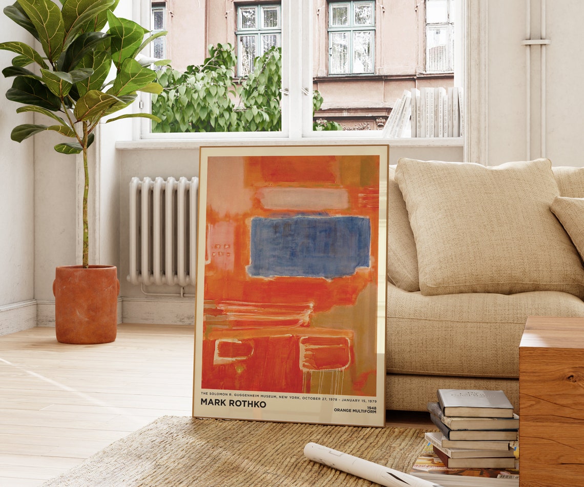 Mark Rothko Orange Multiform 1948 Abstract Blue Orange Art Print - Image 3