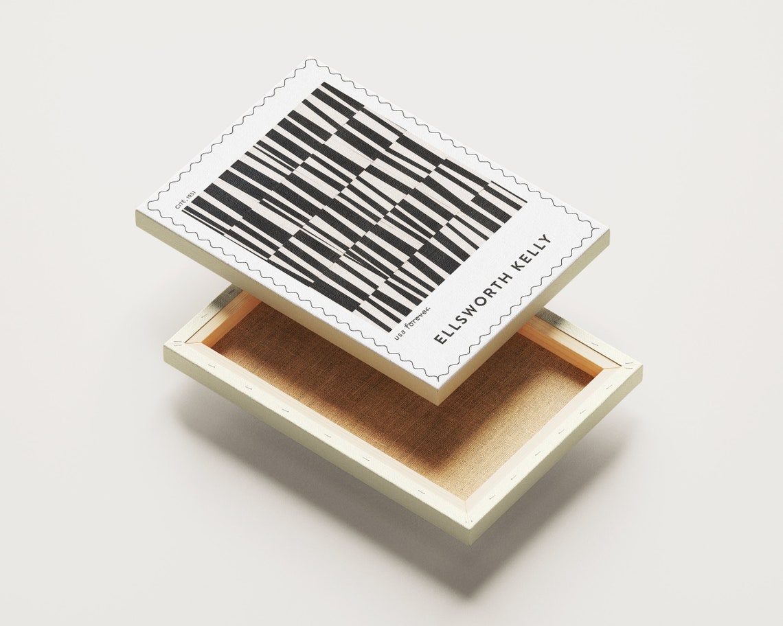 Ellsworth Kelly Cite 1951 Black White Stripes Postage Stamp Art Print - Image 4