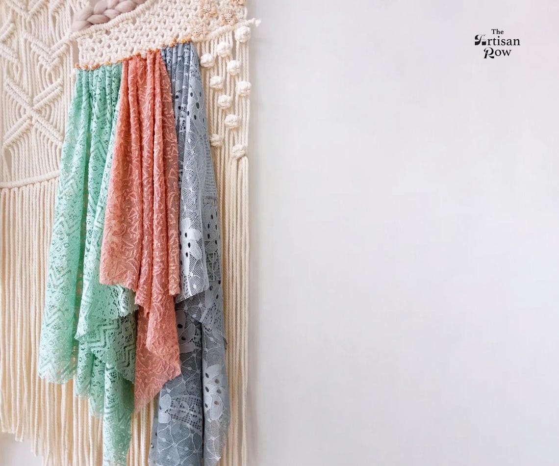 Macrame Wall Hanging Macraweaves Bohemian Decoration Woven Wall Hanging Macrame Mural Housewarming Gift Headboard Decor Handmade Gift - Image 4