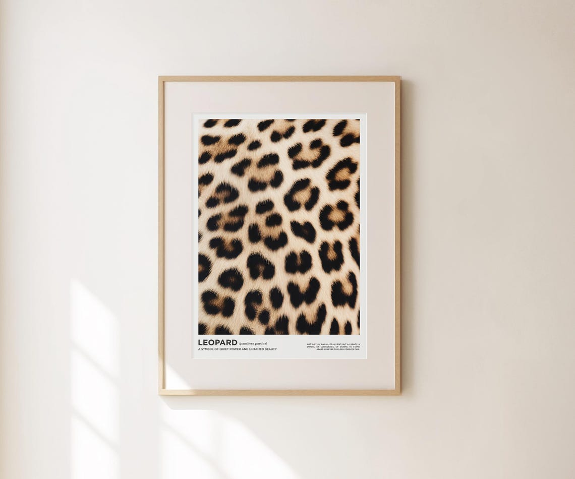 Leopard Panthera Pardus Close Up Fur Print Minimalist Wildlife Poster - Image 3