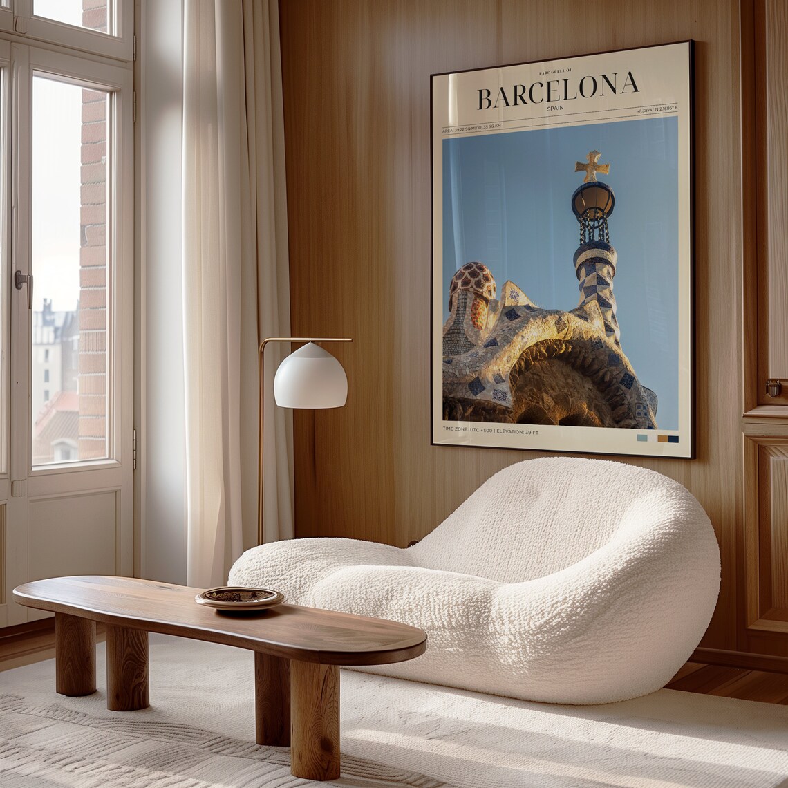 Barcelona Spain Park Guell Mosaic Gatehouse Vintage Travel Poster - Image 4