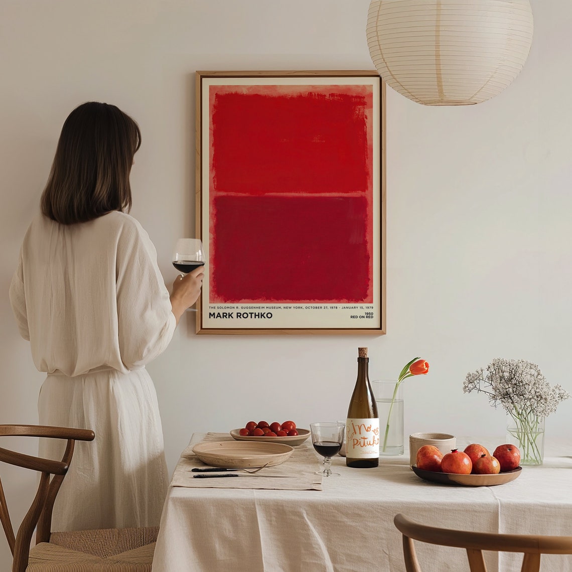 Mark Rothko Red on Red 1950 Bold Color Field Exhibition Art Poster - Image 2