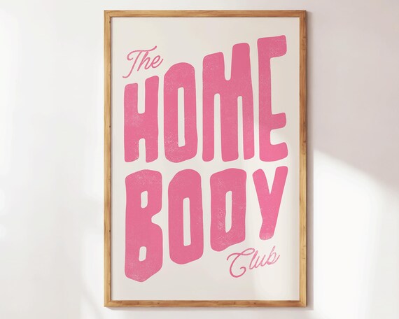 The Homebody Club Art Aesthetic Apartment Decor Minimalist Typography Print Mid Century Modern Home Gifts Large Living Room Wall Art