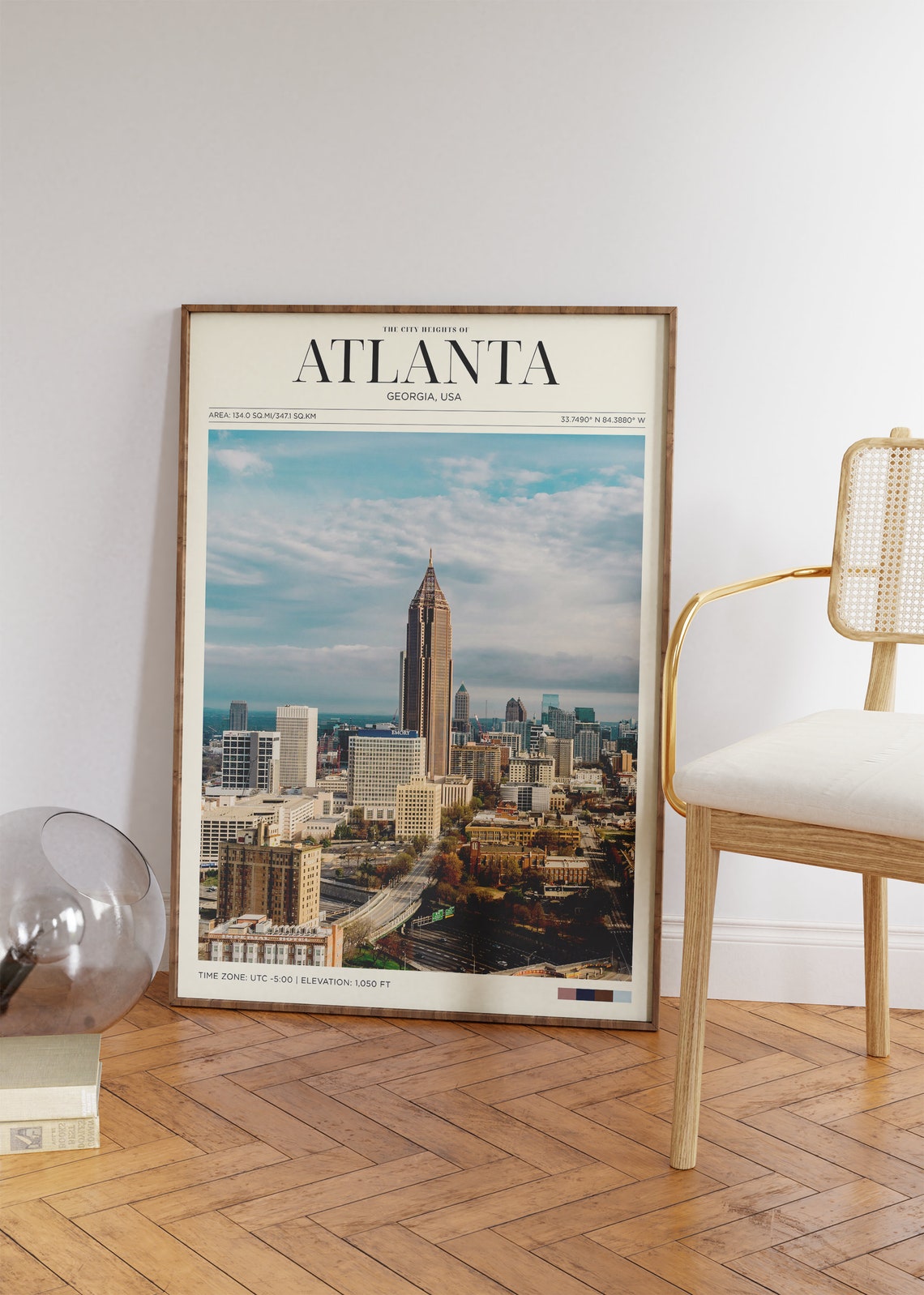 Travel Poster Atlanta Poster Vintage Posters In Atlanta Print Atlanta Streets Wall Art For Living Room Modern Office Wall Art - Image 2