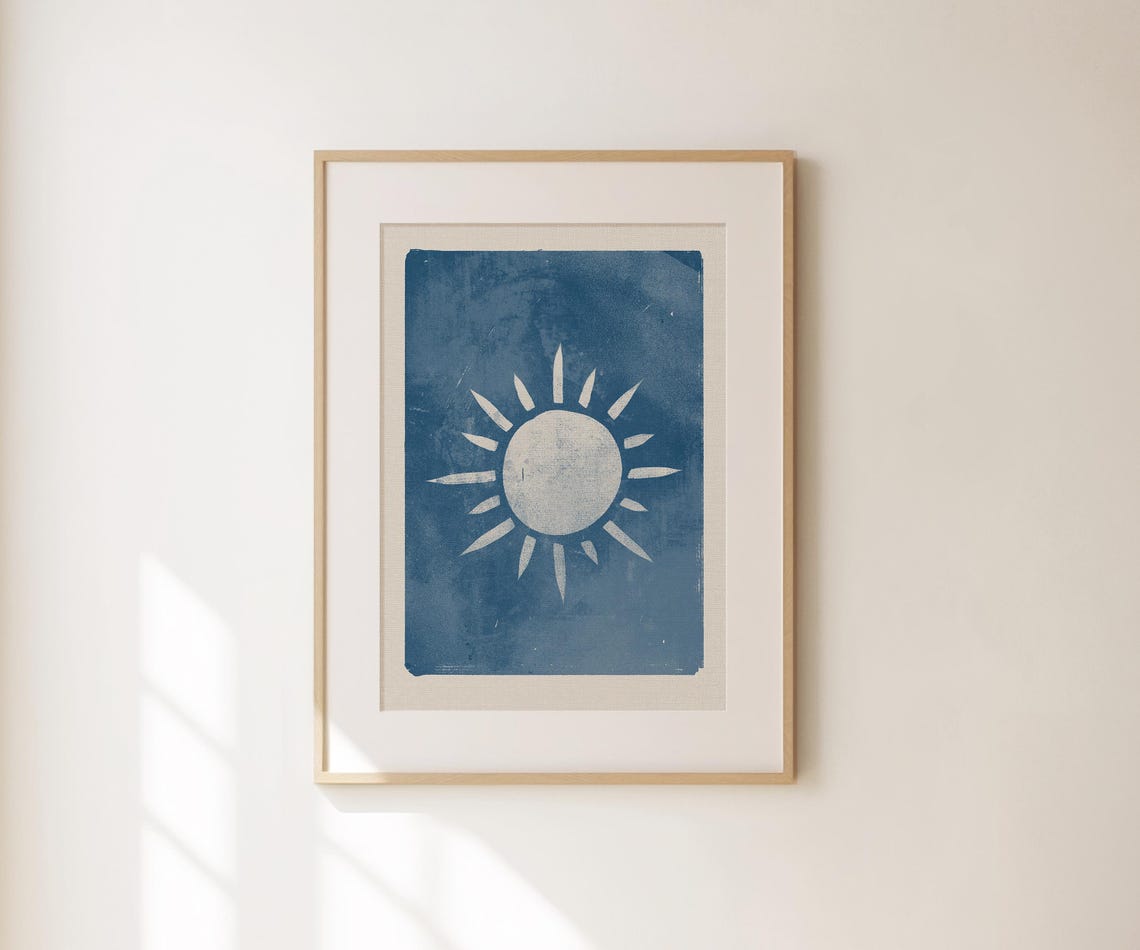 Le Soleil Vintage Sun Indigo Celestial Tarot Aesthetic Wall Poster - Image 4