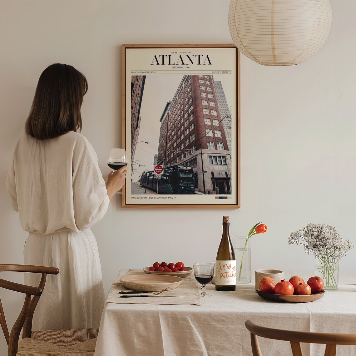 Atlanta Georgia Streetcar Downtown Brick Buildings Urban Travel Poster - Image 3