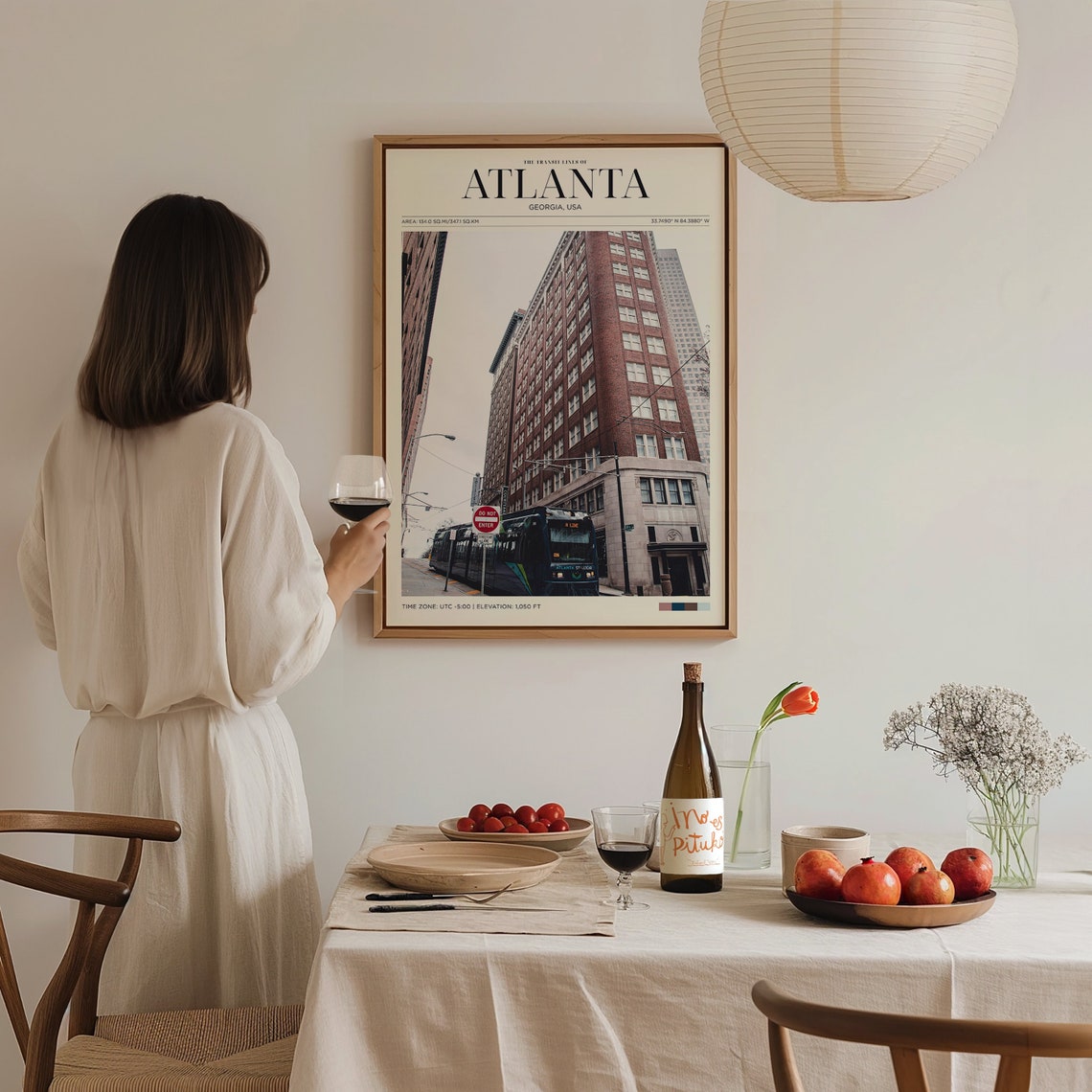 Travel Poster Atlanta Poster Vintage Posters In Atlanta Print Atlanta Streets Wall Art For Living Room Modern Office Wall Art - Image 3