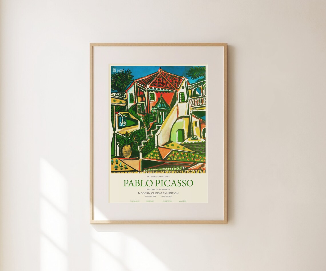 Pablo Picasso Mittelmeerlandschaft Cubist Villa Exhibition Museum Art Print - Image 2