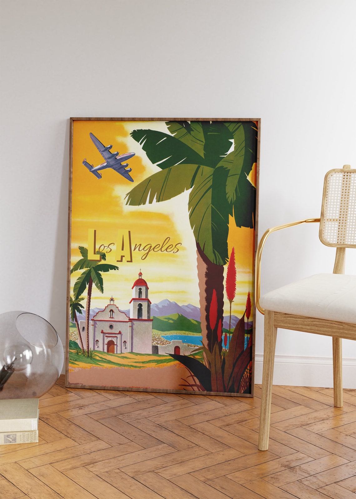 Travel Poster Los Angeles Poster Holywood Wall Art For Living Room Vintage Posters In Los Angeles Print Modern Office Wall Art - Image 2