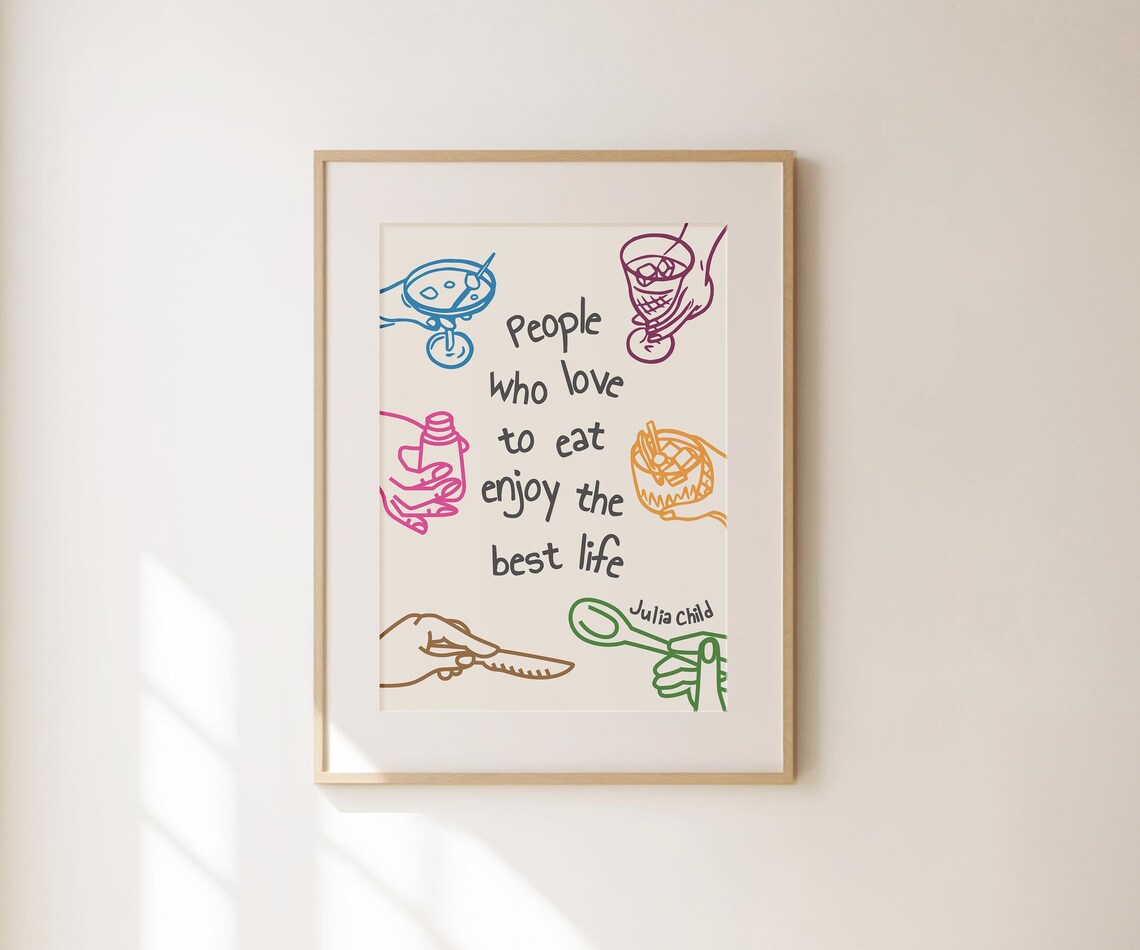 Julia Child People Who Love To Eat Kitchen Quote Colorful Foodie Print - Image 4