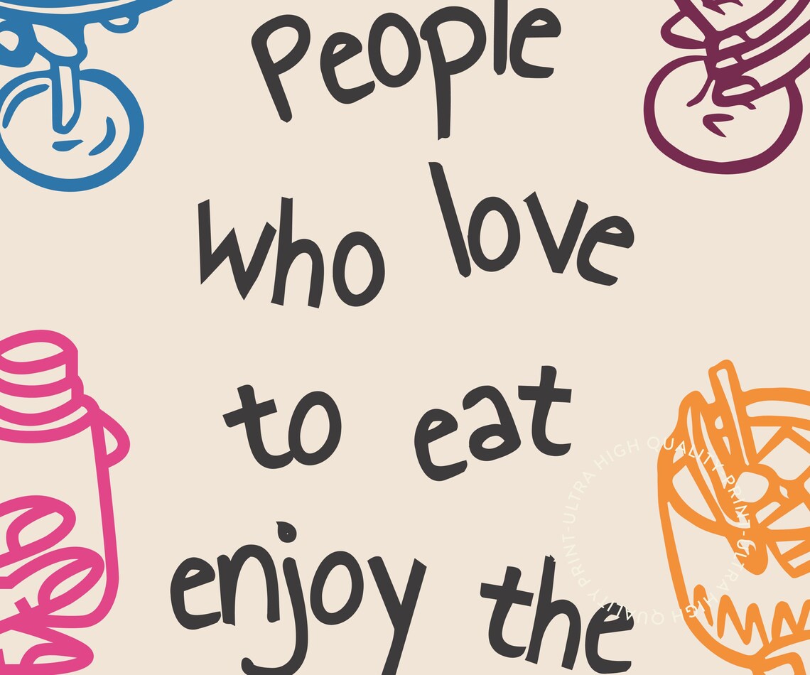 Julia Child People Who Love To Eat Kitchen Quote Colorful Foodie Print - Image 5