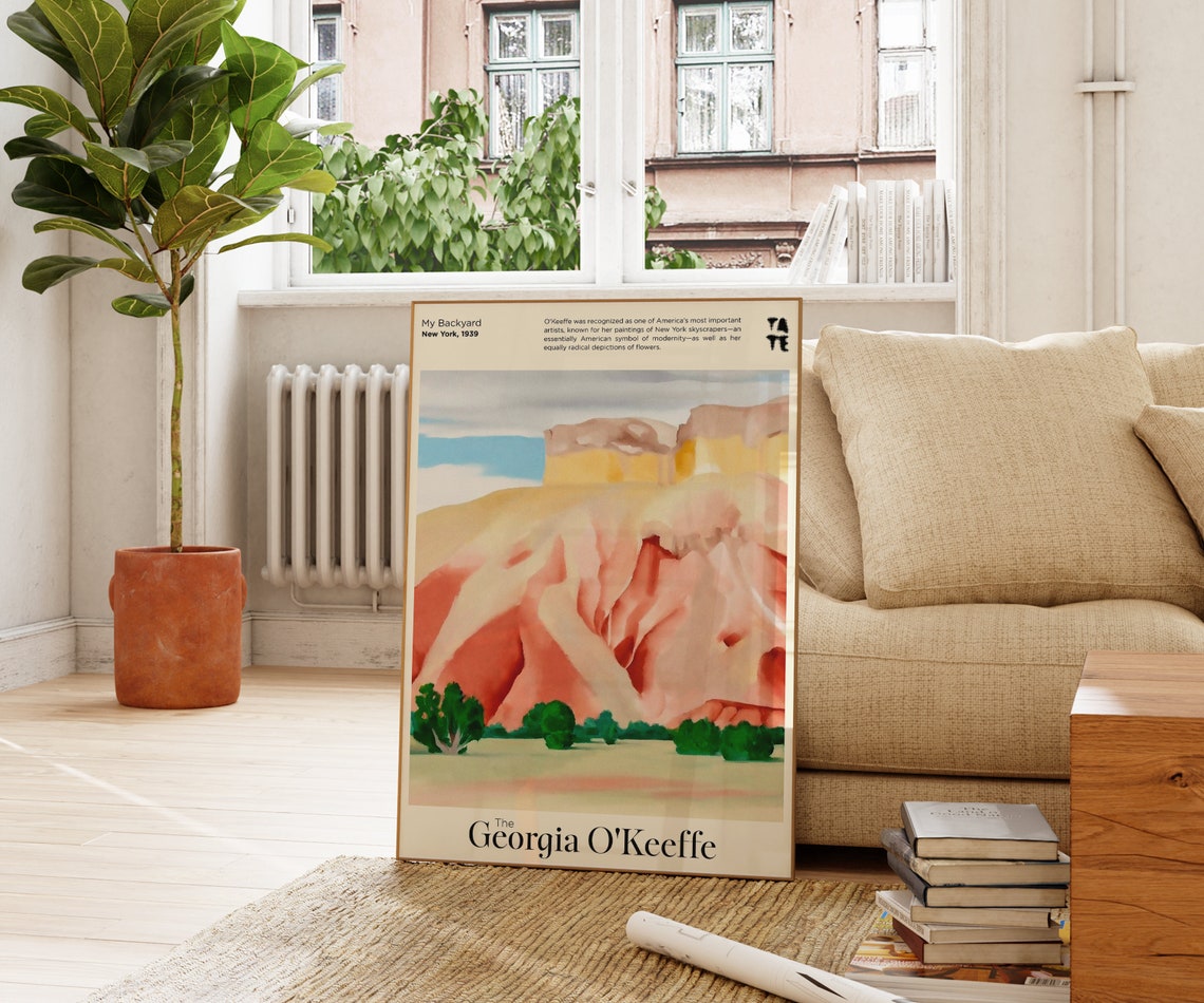Georgia O'Keeffe My Backyard Desert Cliffs Exhibition Wall Art Poster - Image 3