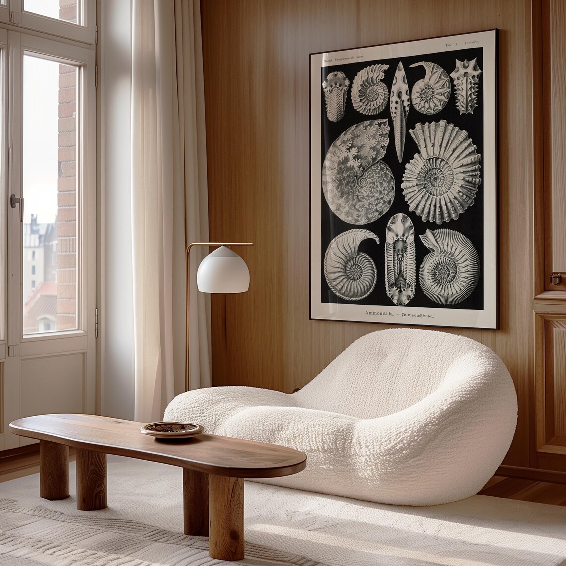 Ernst Haeckel Ammonitida Fossil Shells Black Vintage Natural History Poster - Image 2