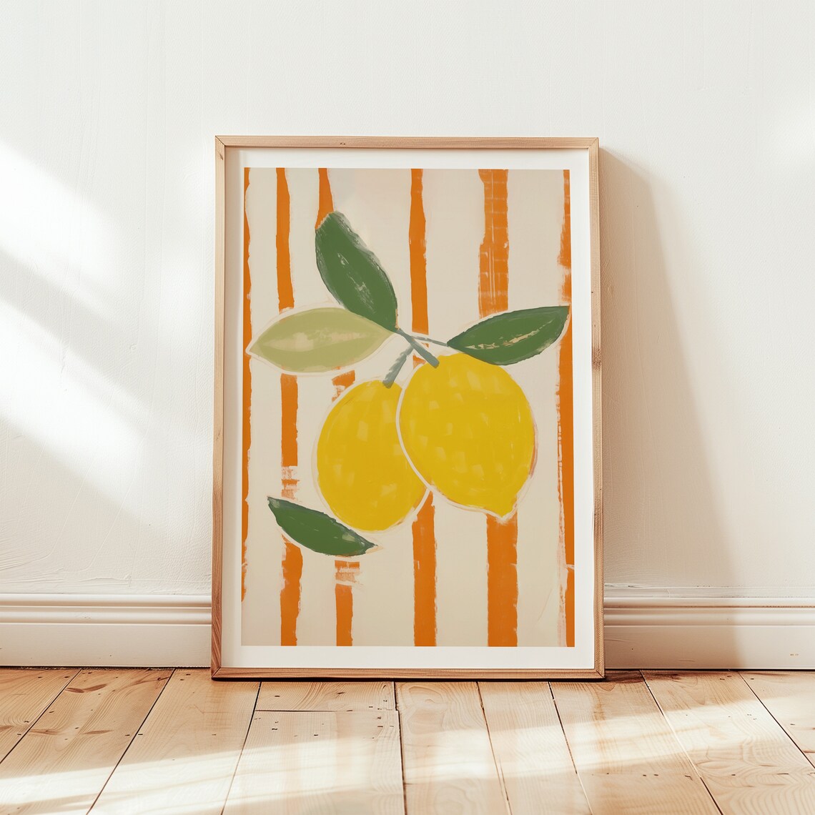 Lemons Art Print, Modern Kitchen Wall Decor