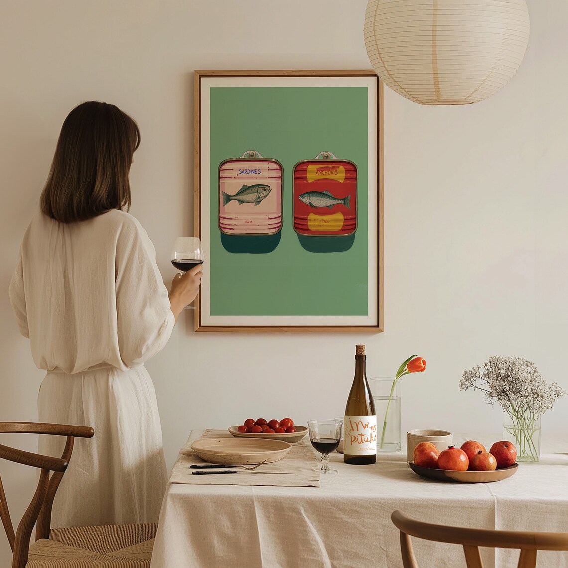 Seafood Art Print Sardines Kitchen Wall Decor - Image 4