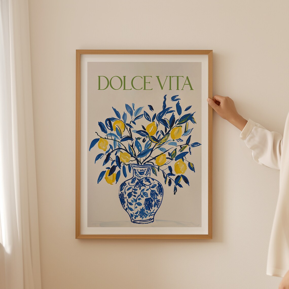 La Dolce Vita Lemon Art Print, Modern Kitchen Decor