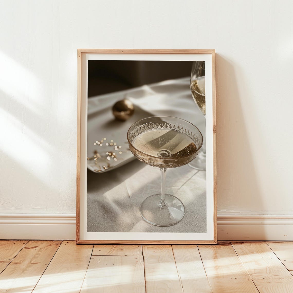 Champagne Coupe Glass Elegant Holiday Toast Photography Poster - Image 3