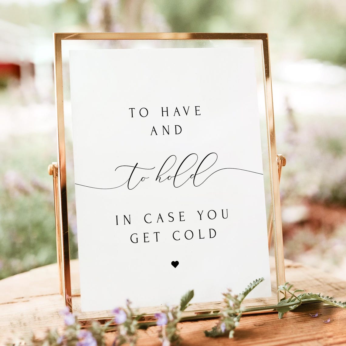 To Have and To Hold Wedding Blanket Sign Minimalist Printable Poster - Image 3