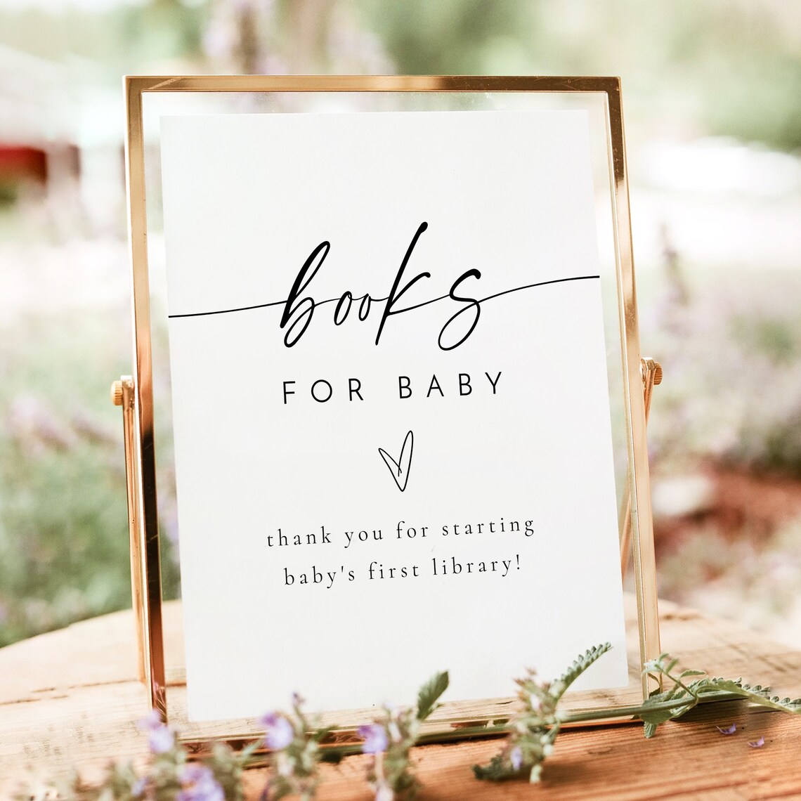 Books for Baby Baby Shower Book Sign Minimalist Printable Poster