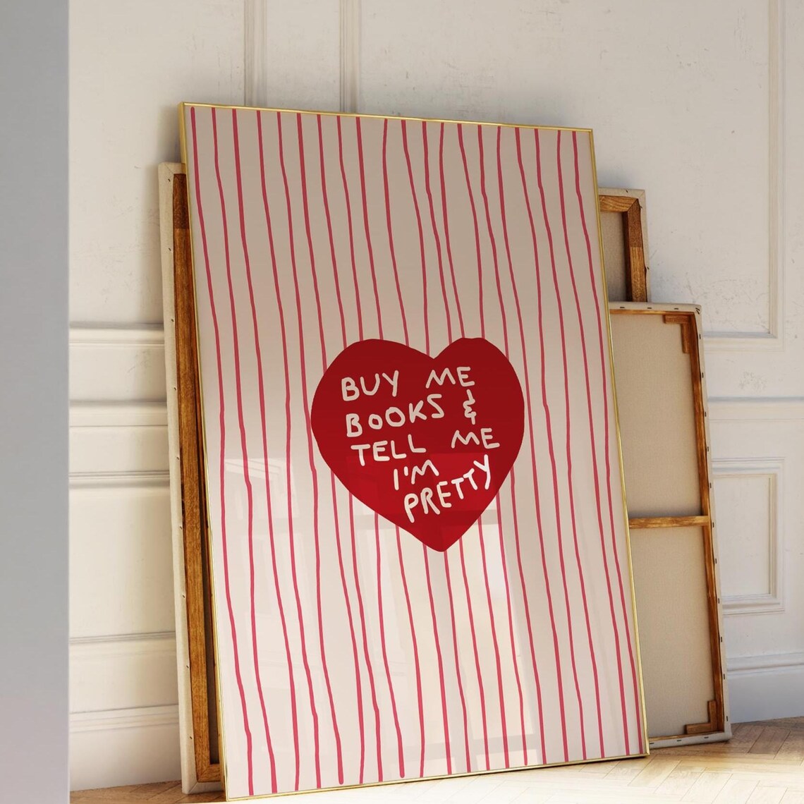 Buy Me Books Trendy Girl Art Print, Apartment Decor