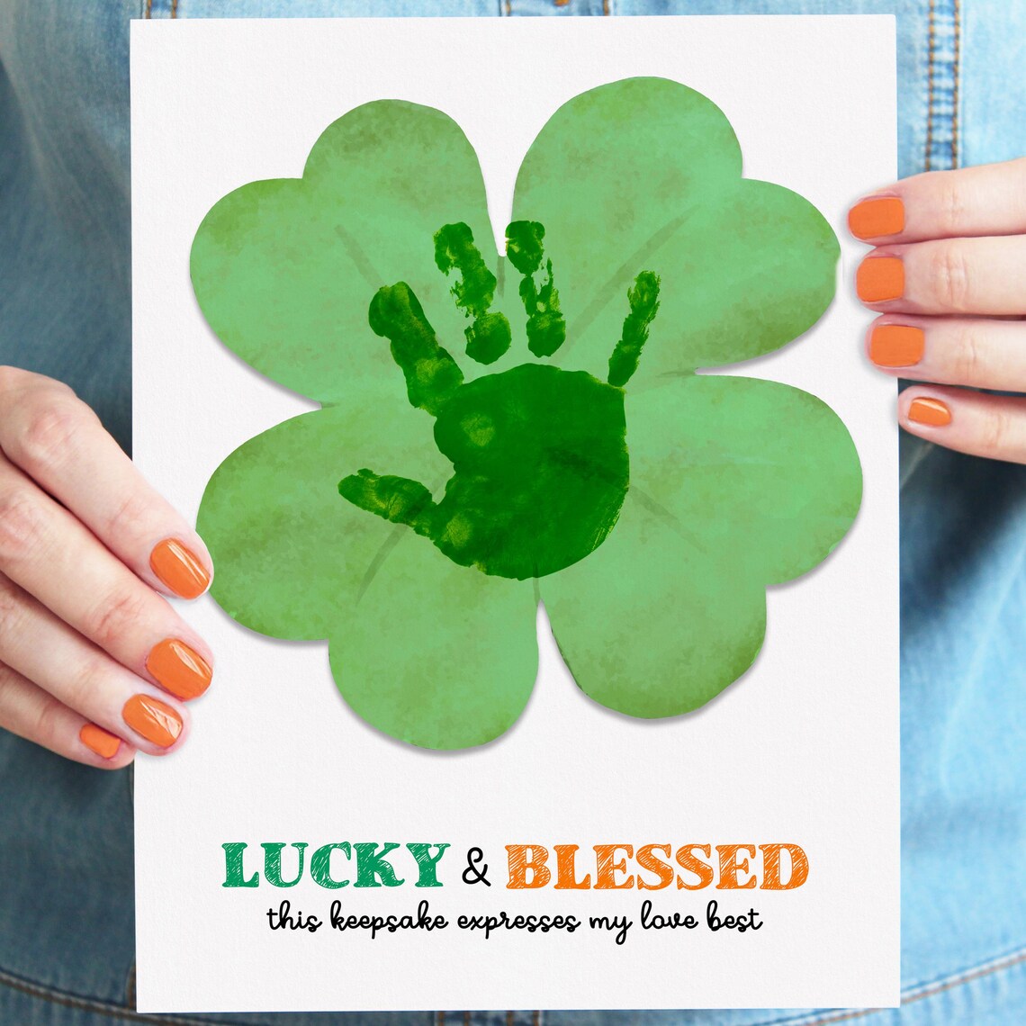 Lucky Blessed St Patricks Day Tiny Feet Shamrock Keepsake Poster - Image 3