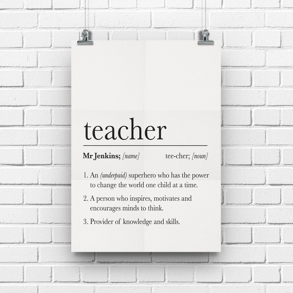 Teacher Dictionary Definition Poster Appreciation Gift for Educators - Image 2