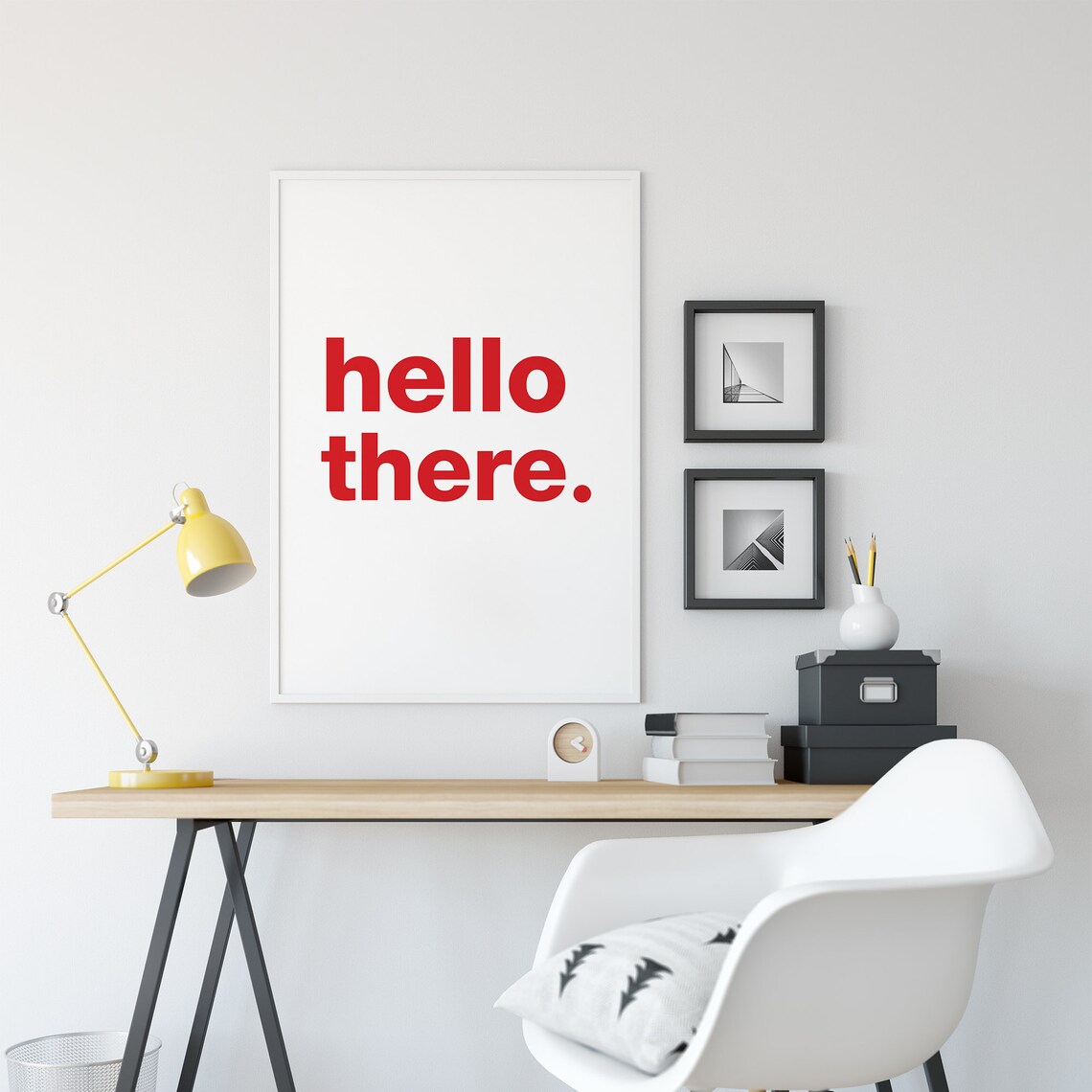 Hello There Typography, Scandi Style Entryway Art - Image 2