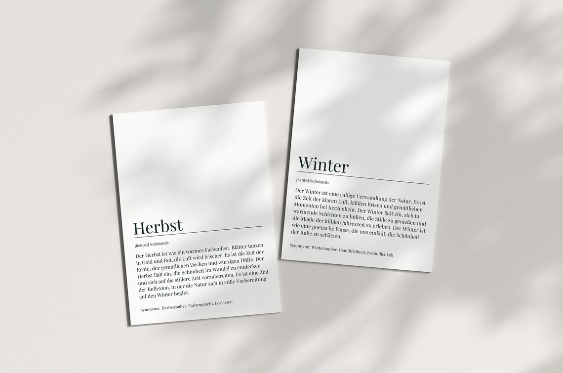 Postcards Seasons Definition, 4 Season Illustration Print - Image 3