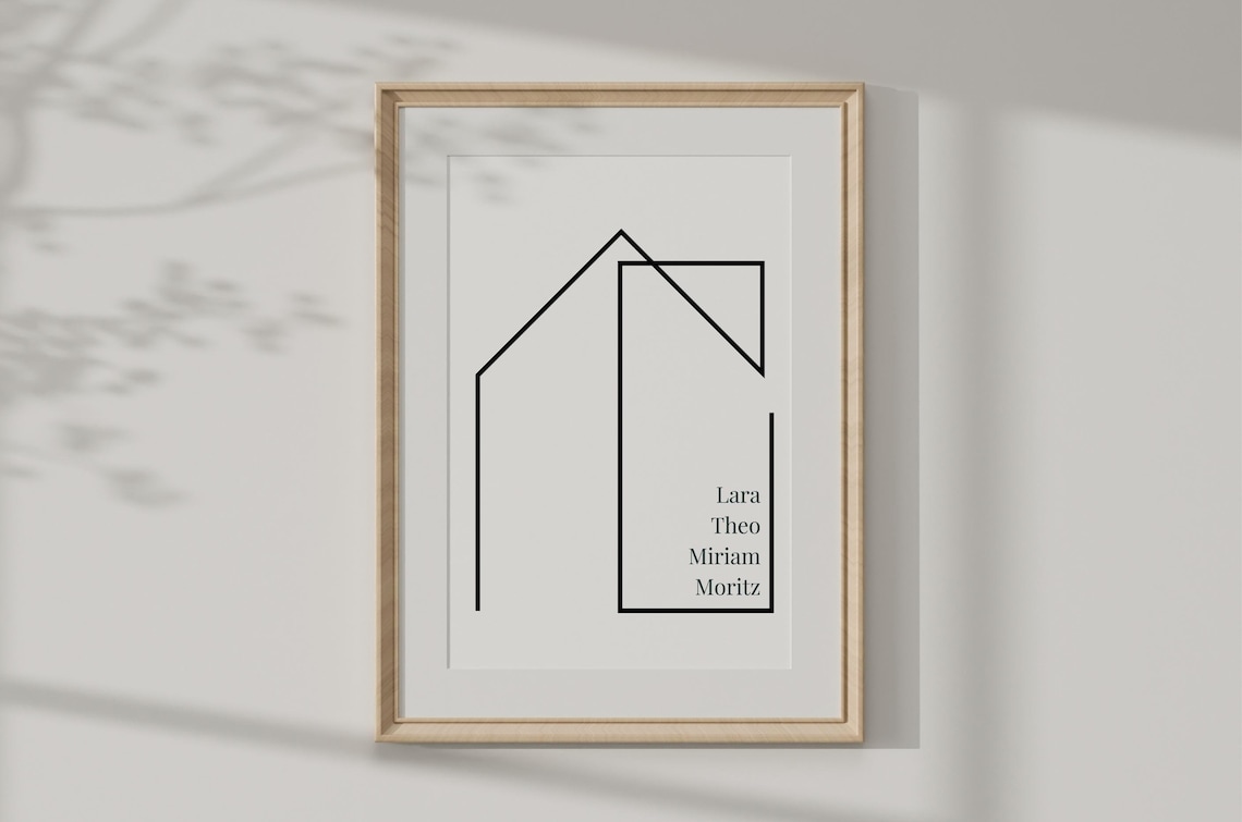 Personalized Family House Poster, Name Custom Print