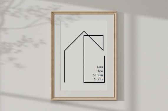 Personalized Family House Poster, Name Custom Print