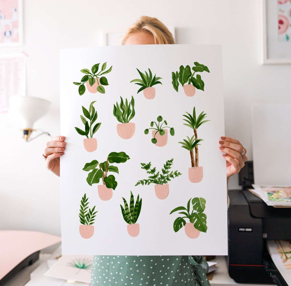 House Plant Art Print, Modern Plant Poster - Image 3