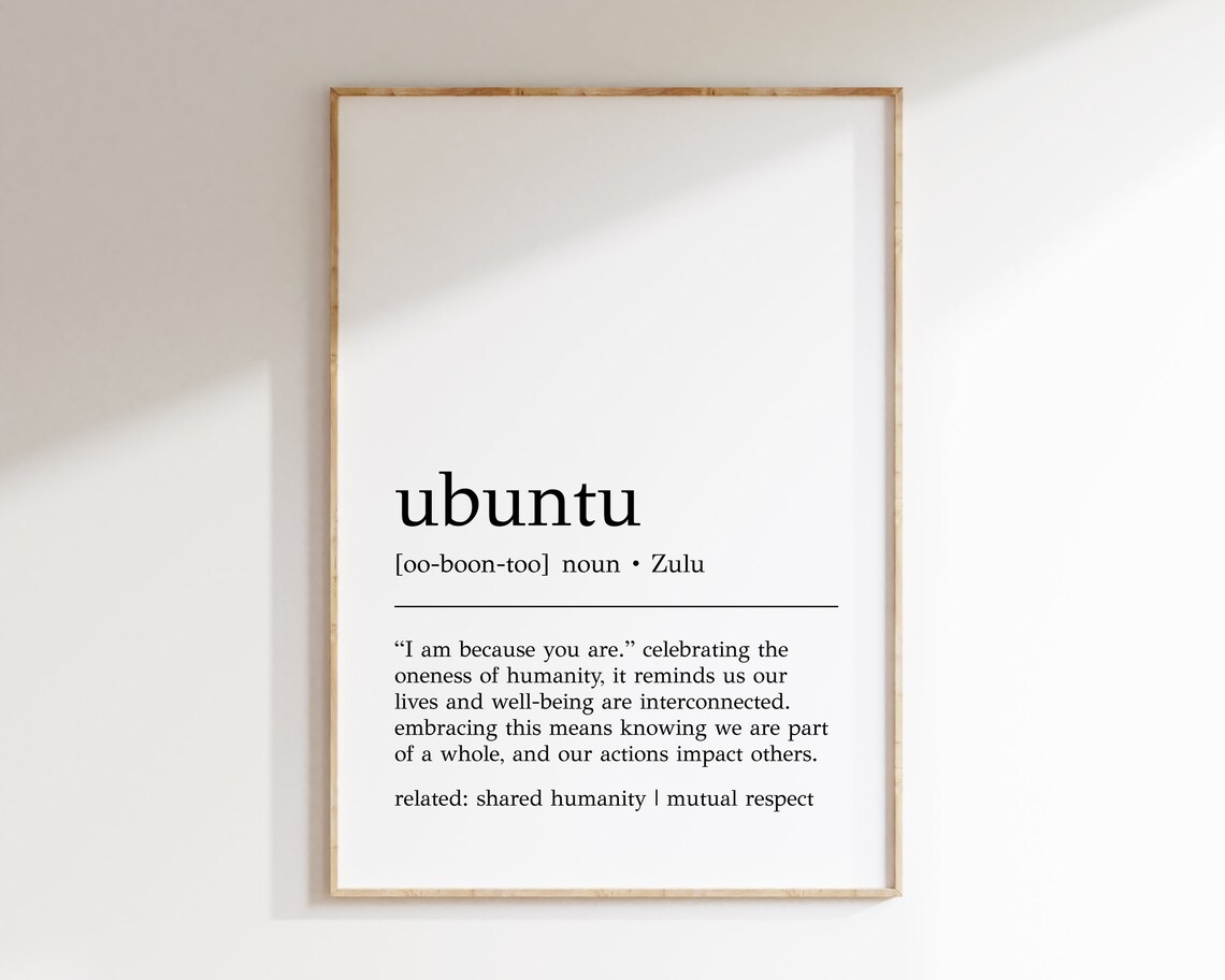 Ubuntu Definition Art Print, South African Decor
