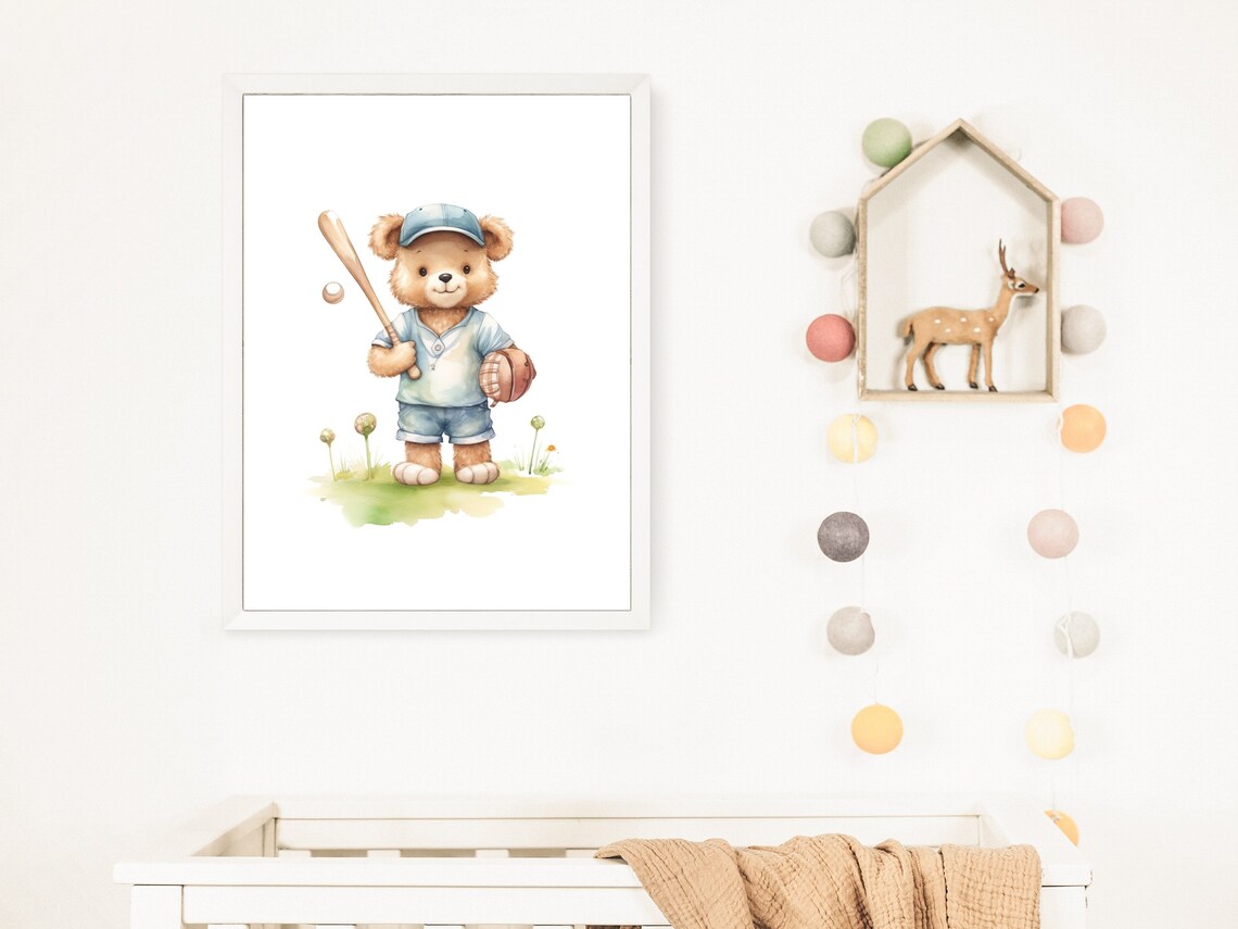 Baseball Nursery Decor Sports Nursery Art Print - Image 2