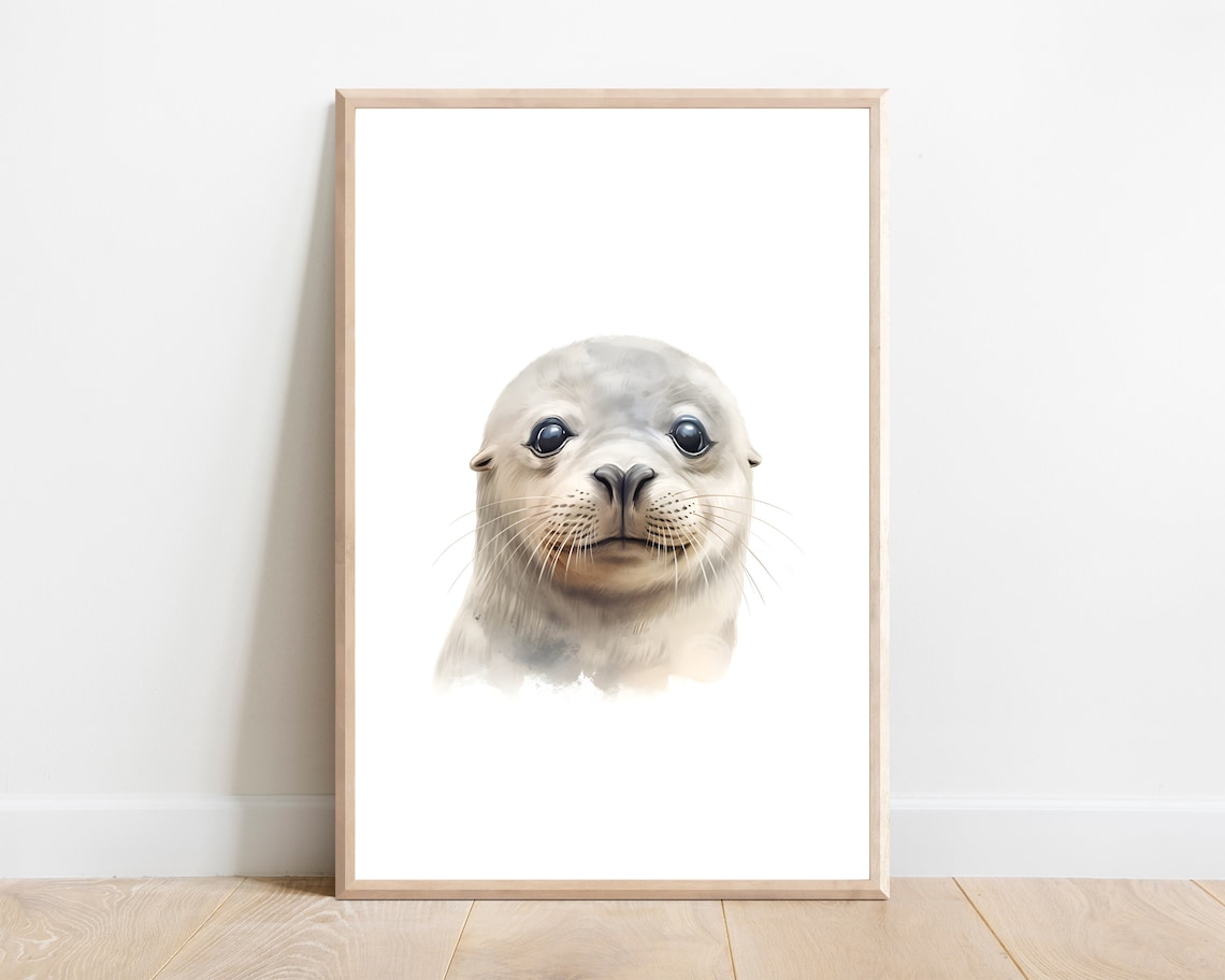 Seal Nursery Print, Arctic Animal Nursery Decor