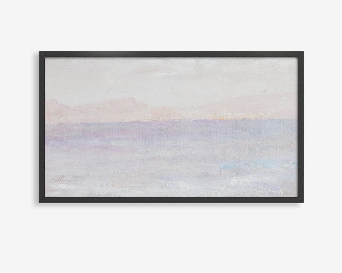 Pale Lilac Seascape Muted Ocean Minimalist Frame TV Art Poster