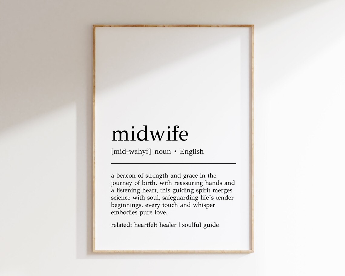 Midwife Definition Art Print, Midwife Gift Decor