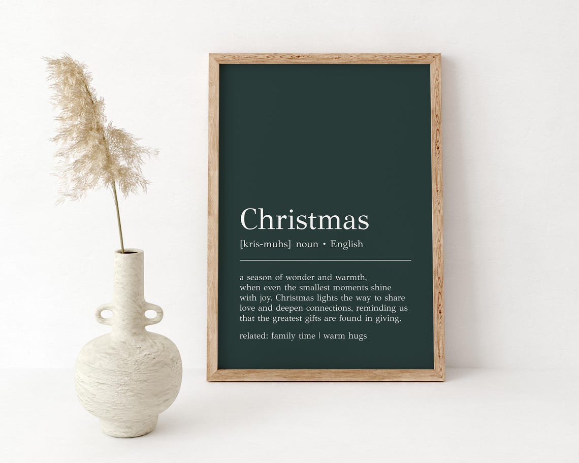 Christmas Definition on Green Typography Holiday Gift Wall Art - Image 2