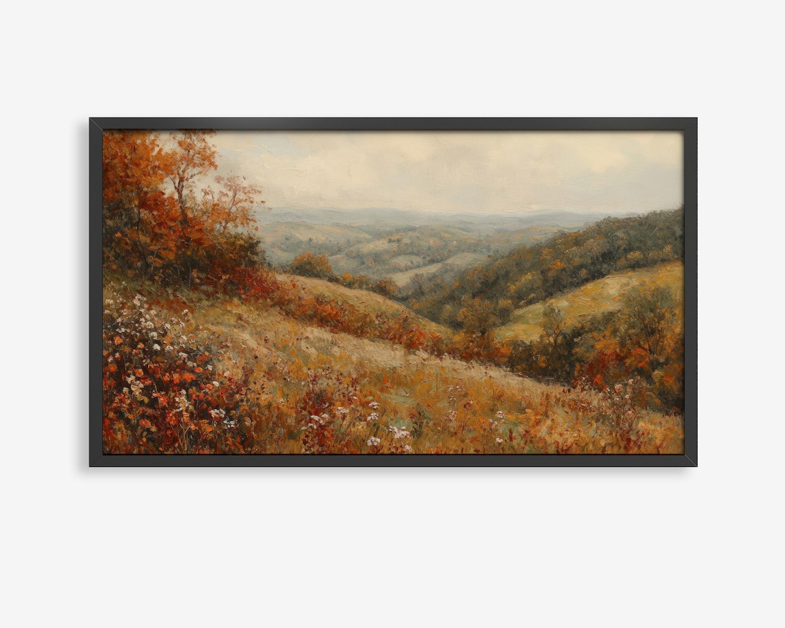 Autumn Wildflower TV Art, Fall Decor Poster