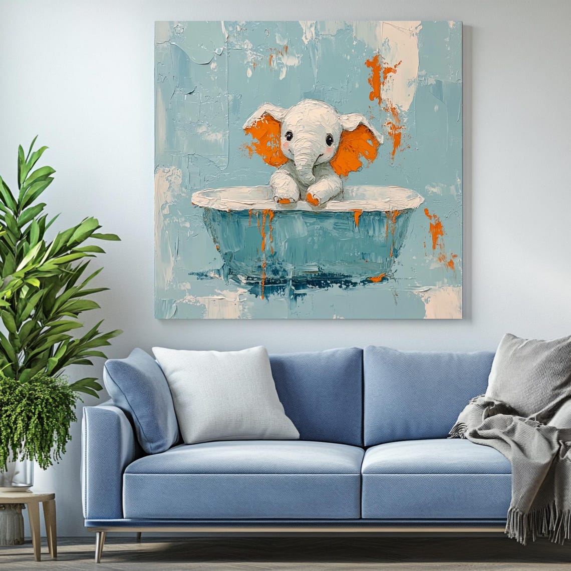 Elephant Bathroom Decor, Funny Animal Art Print - Image 2
