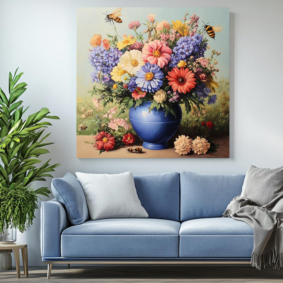 Flower Vase Still Life Painting, Botanical Decor - Image 2
