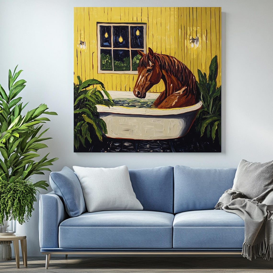 Horse In Bathtub Poster, Bathroom Decor - Image 2
