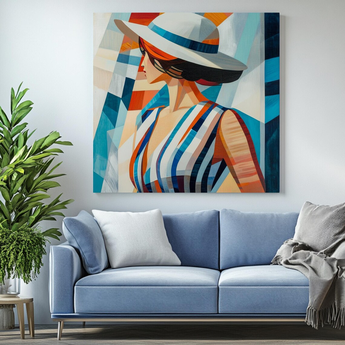 Abstract Woman In Sunhat, Modern Minimalist Poster - Image 2