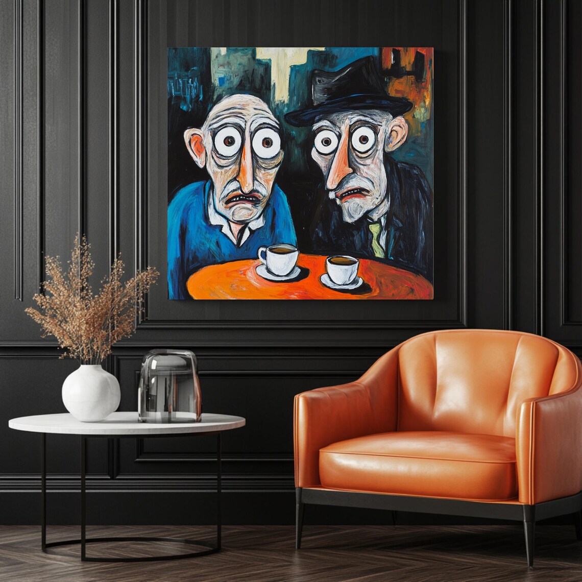 Abstract Coffee Art Print, Modern Living Room Decor - Image 3