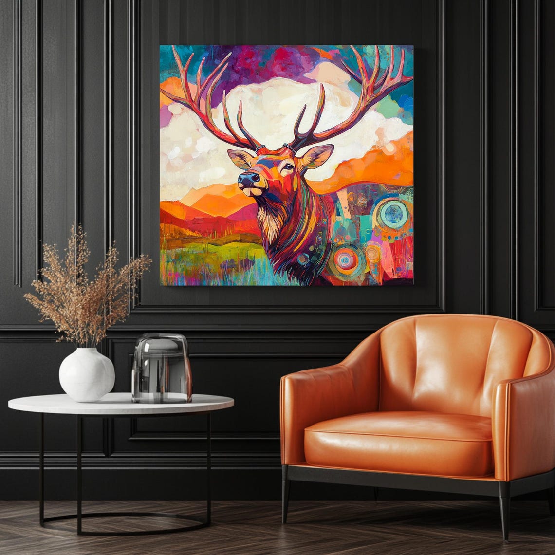 Stag Mosaic Art Print, Contemporary Impressionism - Image 3