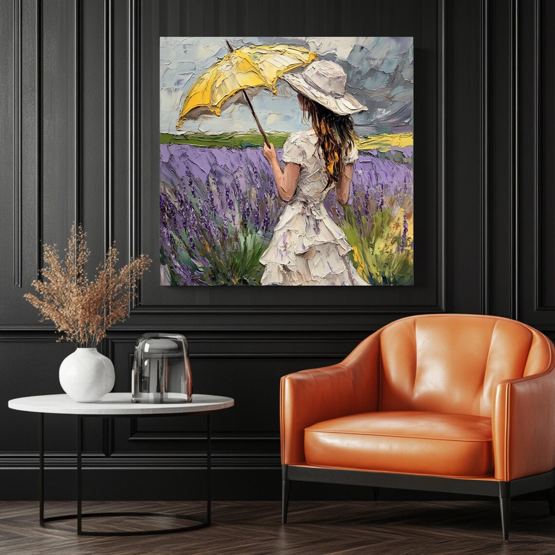 Girl With Umbrella, Rainy Day Decor Art Print - Image 3