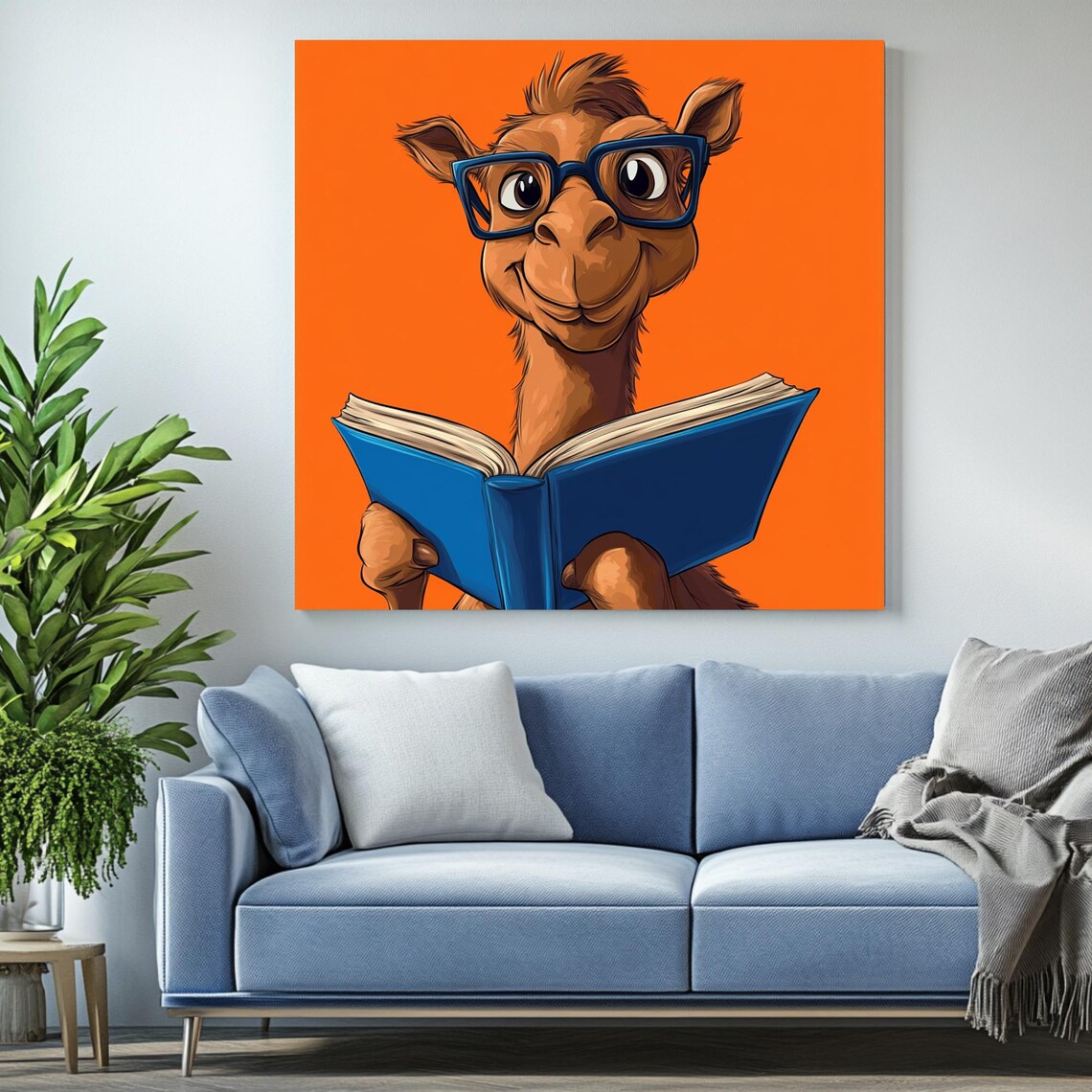 Camel With Glasses Art Print, Library Decor - Image 2